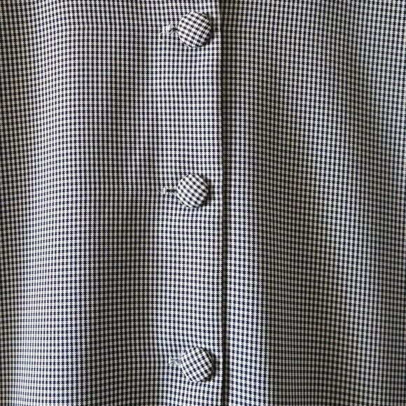 Vintage Nina Piccalino Navy White Houndstooth Peplum Dress. Retro. Sz 12 Fits 14 - Picture 9 of 13